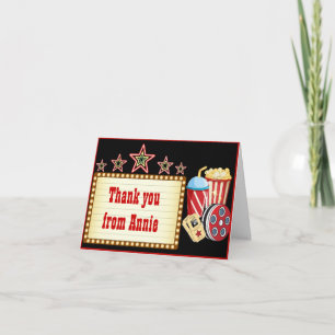 Cartão De Agradecimento Movie Night Birthday Party Thank You Note Card