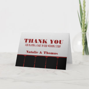 Cartão De Agradecimento Movie Theater Thank You Card, Red