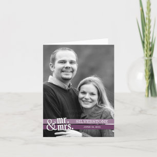 Cartão De Agradecimento Mr. and Mrs. Thank You Card - Purple