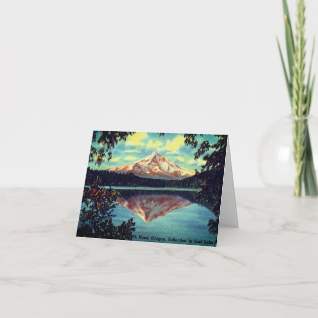 Cartão De Agradecimento Mt. Hood, Oregon Crystal Clear Lost Lake (Frente)