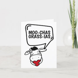 Cartão De Agradecimento Muchas Gracias Cow Pareciam Muitos Obrigados Engra