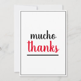Cartão De Agradecimento Mucho Thanks Appreciation Gesture 