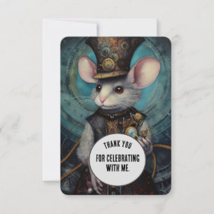 Cartão De Agradecimento Muffin Obrigado Steampunk animal Personalizado