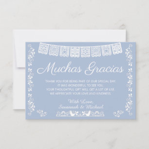 Cartão De Agradecimento Muito Obrigado Baby Shower Azul Empoeirado