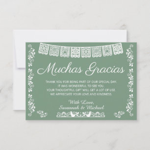 Cartão De Agradecimento Muito Obrigado Baby Shower Verde Sage
