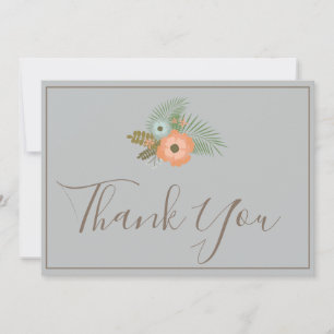 Cartão De Agradecimento Muito Obrigado, Belo azul floral