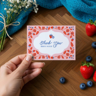 Cartão De Agradecimento Muito Obrigado Berry Muito Berry Chá de fraldas Do
