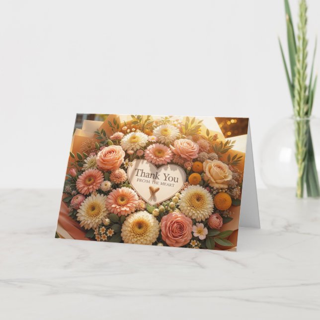 Cartão De Agradecimento Muito Obrigado, Buquê (Frente)