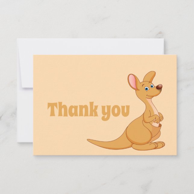 Cartão De Agradecimento Muito Obrigado Cartoon Cartoon Animal (Frente)