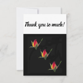 Cartão De Agradecimento Muito obrigado com rosa buds