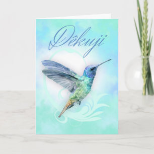 Cartão De Agradecimento Muito Obrigado Em Tcheco - Aquarela Hummingbird Im