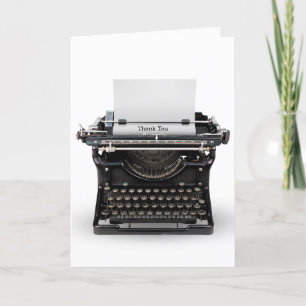 Cartão De Agradecimento Muito Obrigado, Escritor De Tela Vintage