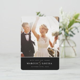 Cartão De Agradecimento MUITO OBRIGADO Foto do moderno e elegante e preto