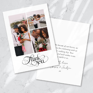 Cartão De Agradecimento Muito Obrigado Heart Multi Photo Wedding