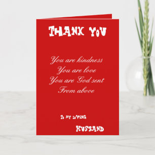 Cartão De Agradecimento Muito obrigado, marido.
