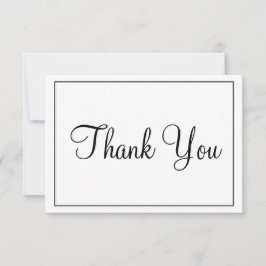 Cartão De Agradecimento Muito obrigado, preto e branco