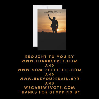 Cartão De Agradecimento Muito obrigado, Senhor Presidente Joe Biden