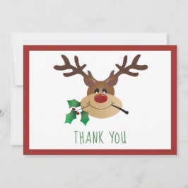 Cartão De Agradecimento Muito Obrigado, Senhora Comissária Reindeer Mistle