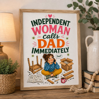 Cartão De Agradecimento Mulher Independente Liga para o Pai Imediatamente