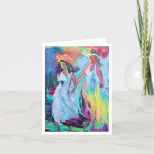 Cartão De Agradecimento Mulheres Abstrato coloridas