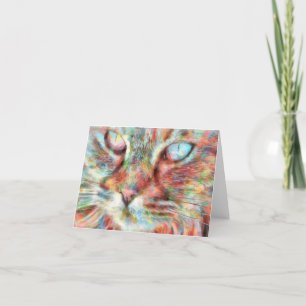 Cartão De Agradecimento Multi-Color Cat Thank You Card