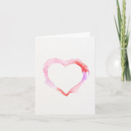 Cartão De Agradecimento Multi-color Watercolor Heart Valentine's Day Card