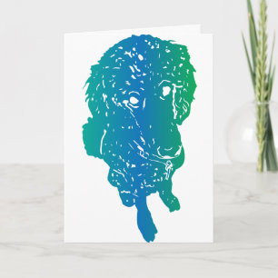 Cartão De Agradecimento Multi-Colour Poodle Love Card w/Custom Message!