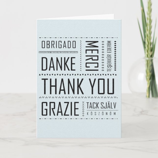 Cartão De Agradecimento Multi-Language Thank You Card (Frente)