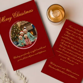 Cartão De Agradecimento Multicolor Christmas Greeting Card with Family Mes
