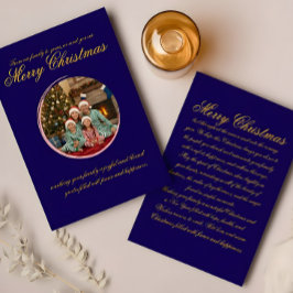 Cartão De Agradecimento Multicolor Christmas Greeting Card with Family Mes