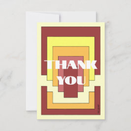 Cartão De Agradecimento Multicor do Abstrato retângulo (estilo 70s)