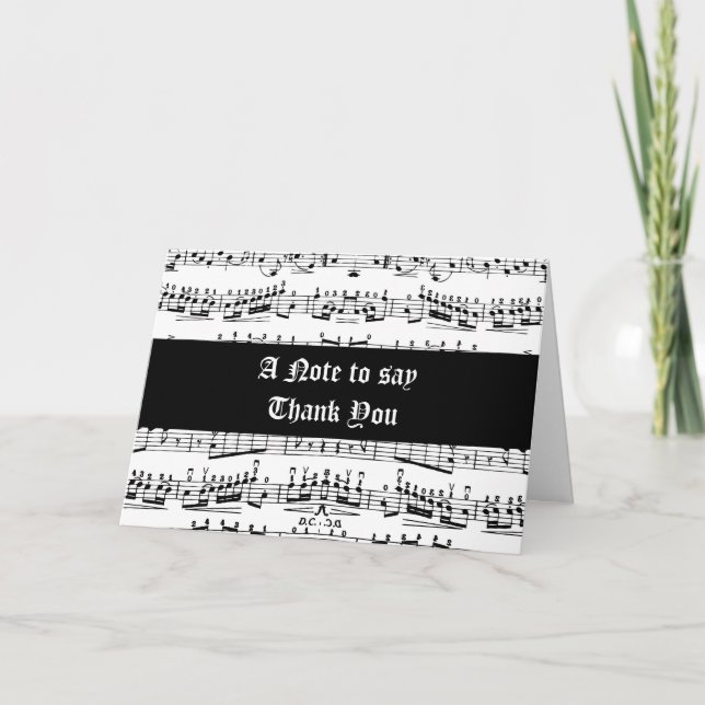 Cartão De Agradecimento Music Notes (Frente)