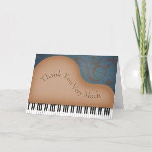 Cartão De Agradecimento Música Personalizada do Grande Piano Castanho Enca