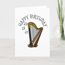 Cartão De Agradecimento Músico de String Harp Birthday Card Harpist