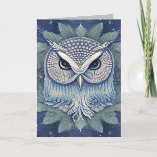 Cartão De Agradecimento Mystical Fantasy Forest Owl (Frente)