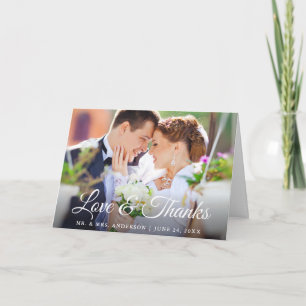 Cartão De Agradecimento Na moda Caligrafia Obrigados De Amor Dobra