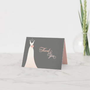 Cartão De Agradecimento Na moda Chic Weding Gown Chá de panela Obrigado