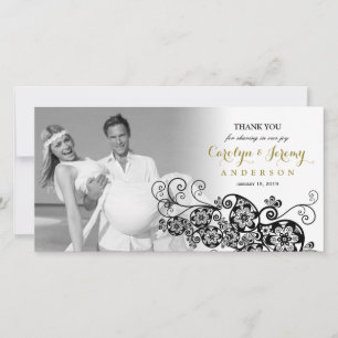 Cartão De Agradecimento Na moda Floral Paisley Boho Casamento Chic Obrigad