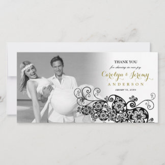 Cartão De Agradecimento Na moda Floral Paisley Boho Casamento Chic Obrigad