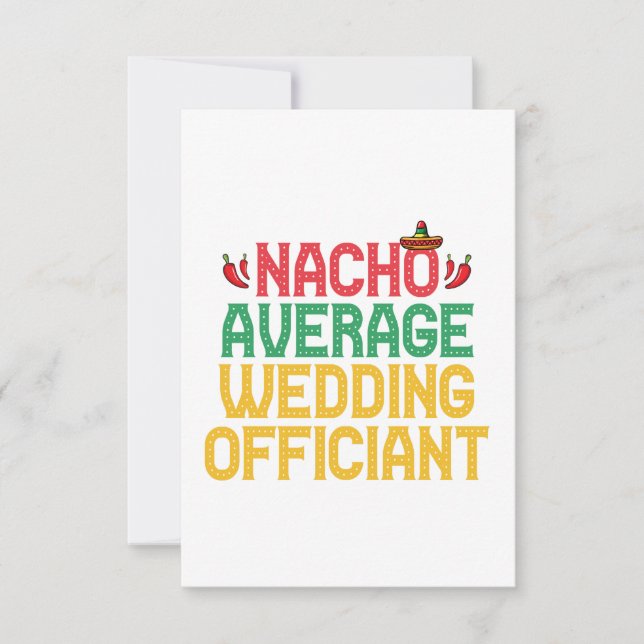 Cartão De Agradecimento Nacho Média de Casamento Oficiante Mexicano Fiesta (Frente)