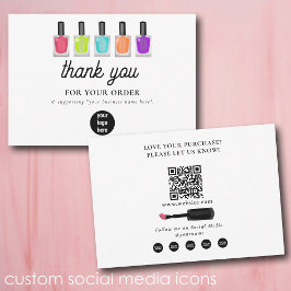 Cartão De Agradecimento Nail Artist Business Thank You Logo Social Media