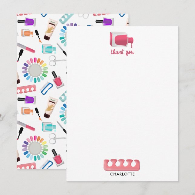 Cartão De Agradecimento Nails Manicure Pedicure Beauty Salon  (Frente/Verso)