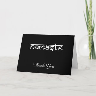 Cartão De Agradecimento Namaste Design no estilo sânscrito