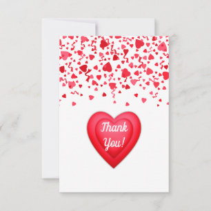 Cartão De Agradecimento Namorados Birthday Red Confetti Hearts