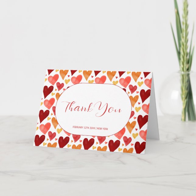 Cartão De Agradecimento Namorados Moderno da Swetheart (Frente)