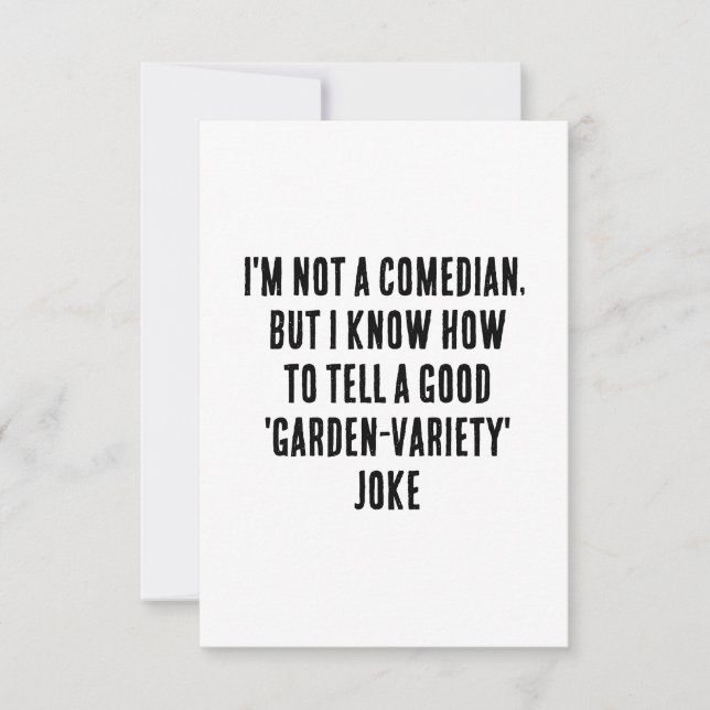 Cartão De Agradecimento Não sou comediante, mas sei como dizer um bom (Frente)