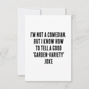 Cartão De Agradecimento Não sou comediante, mas sei como dizer um bom