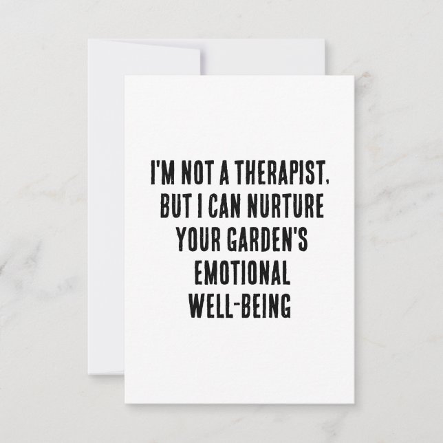 Cartão De Agradecimento Não sou terapeuta, mas posso cuidar do seu jardim (Frente)