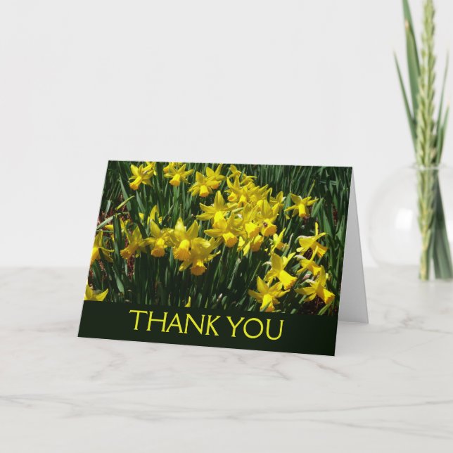 Cartão De Agradecimento Narcisos Amarelos Alegres Flores de Primavera (Frente)