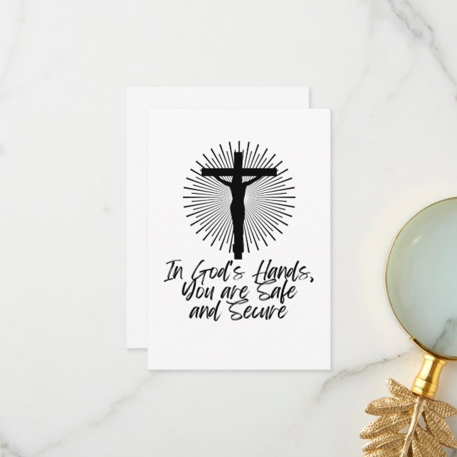 Cartão De Agradecimento Nas Mãos de Deus (Frente/Verso In Situ)